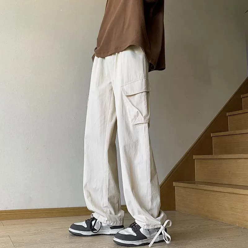 Pantaloni da Lavoro da Uomo a Gamba Dritta Stile Americano Paracadutista Casual Primavera Autunno Jeans High Street Vibe