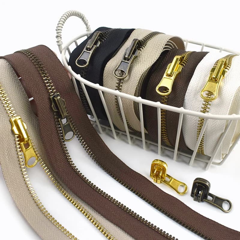 2/5M 5 # Cerniera in metallo con cursori reversibili, cerniere a doppio lato, kit di riparazione per borse, accessori per cucito fai da te