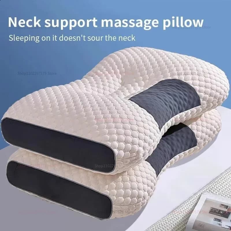 Orthopaedic Cushion Cervical for a Better Sleep, Soy Fiber Massage Bearing for Column Support, Home Pillow for Column Pain