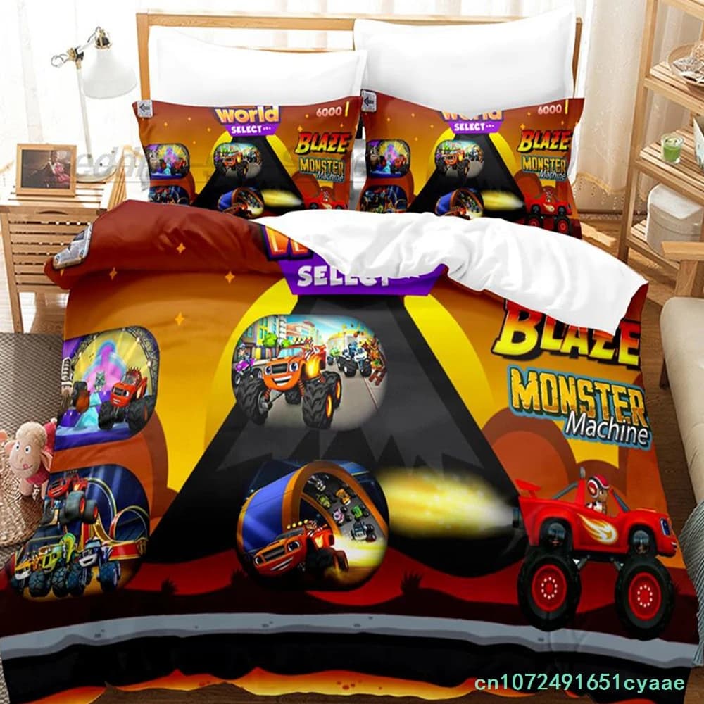 Blaze And The Monster Machunes Bedding Set Single Twin Full Queen King Size Bed Set Aldult Kid Bedroom Duvetcover Sets 3D Print