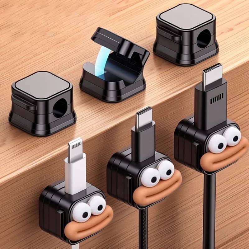 Nuovo cavo magnetico con clip per cavi, supporto per cavi adesivo, organizer per cavi per la gestione della scrivania dell'home office