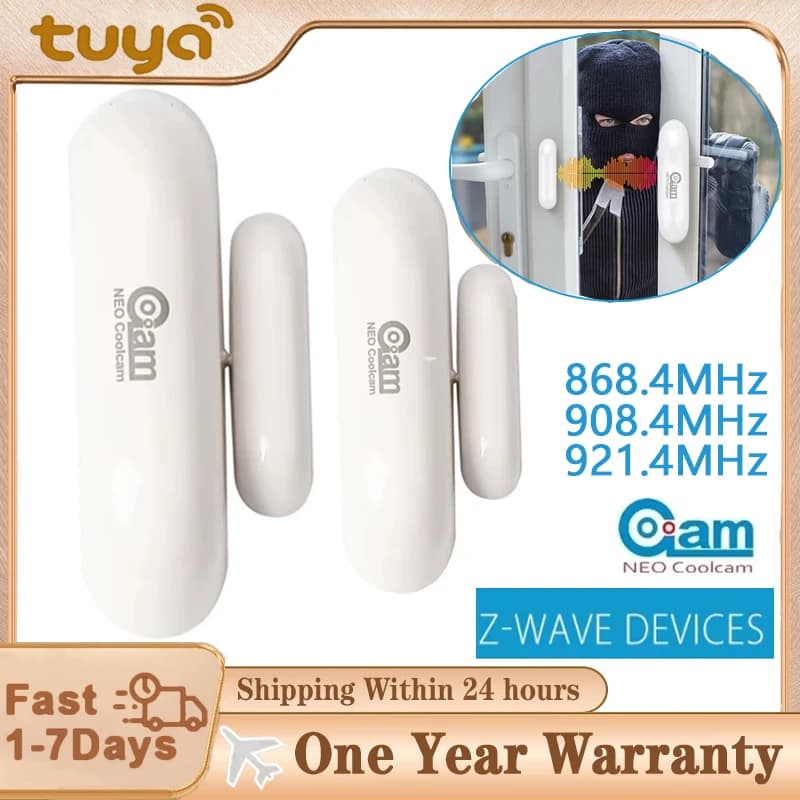 Sensore di automazione del sensore per porte e finestre NEO Z-Wave Plus EU 868,4 MHZ/908,4 MHZ/921,4 MHZ compatibile con Z wave 300 serie 500