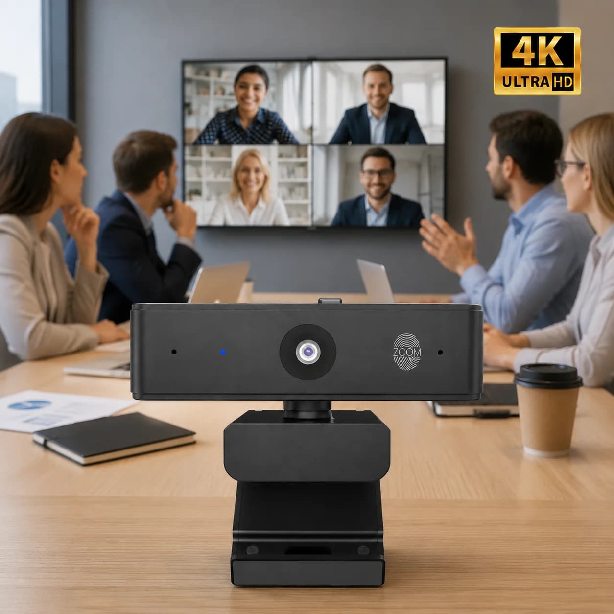 Smart 4K Webcam For Computer Auto Focus USB Camera Dual Microphone Noise Reduction Video Call Camera With Privacy Cover