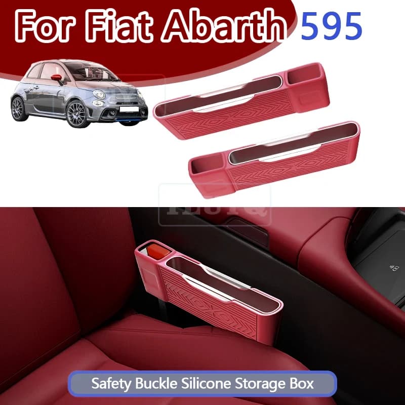 For Fiat Abarth 595 Car seat side storage pocket in-car storage seat silicone ABS gap storage box Seat Gap Filler Car interior