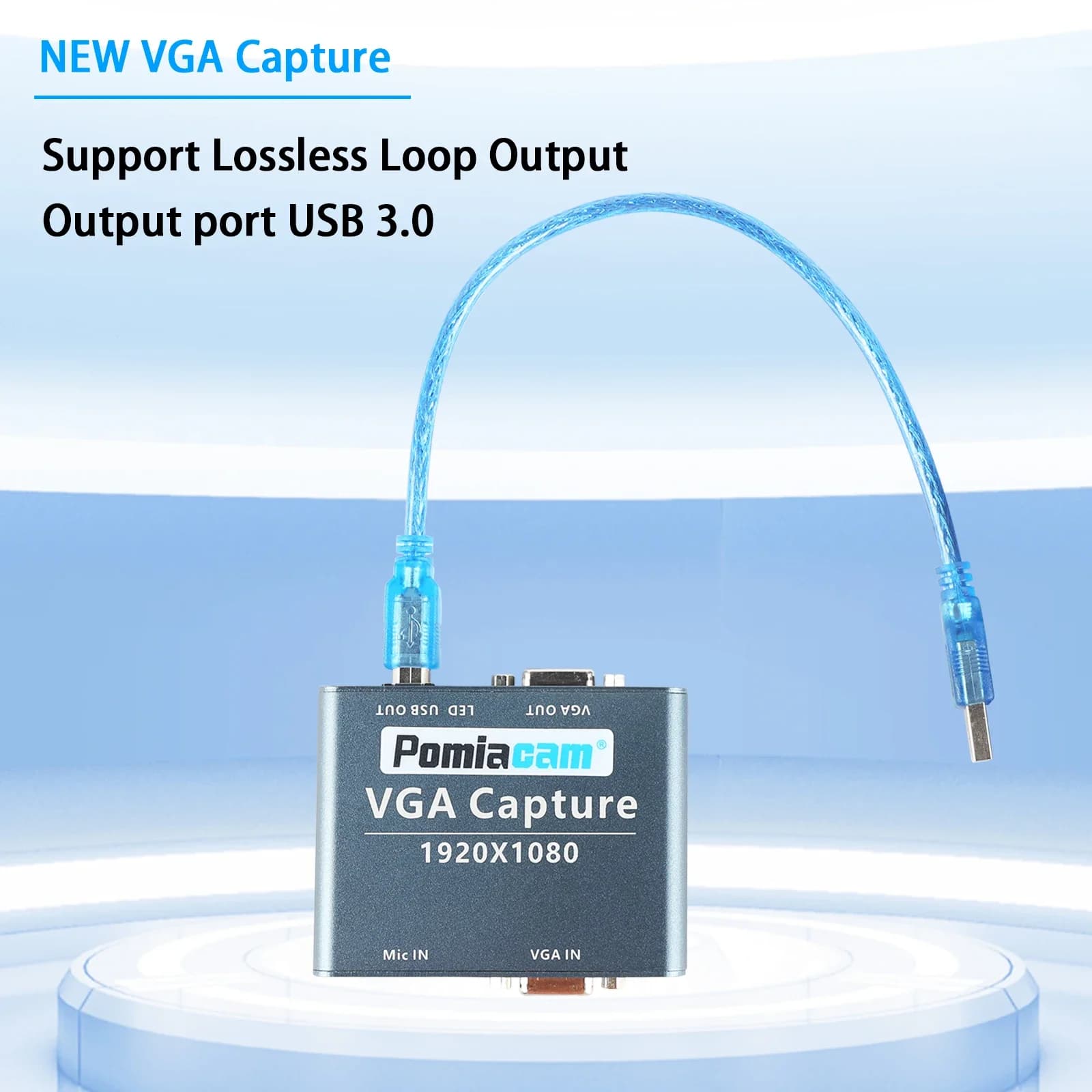 VGA compatibile con sistemi Android, Windows e Linux, da VGA a USB, acquisizione audio e video 1080P, ingresso VGA e uscita USB