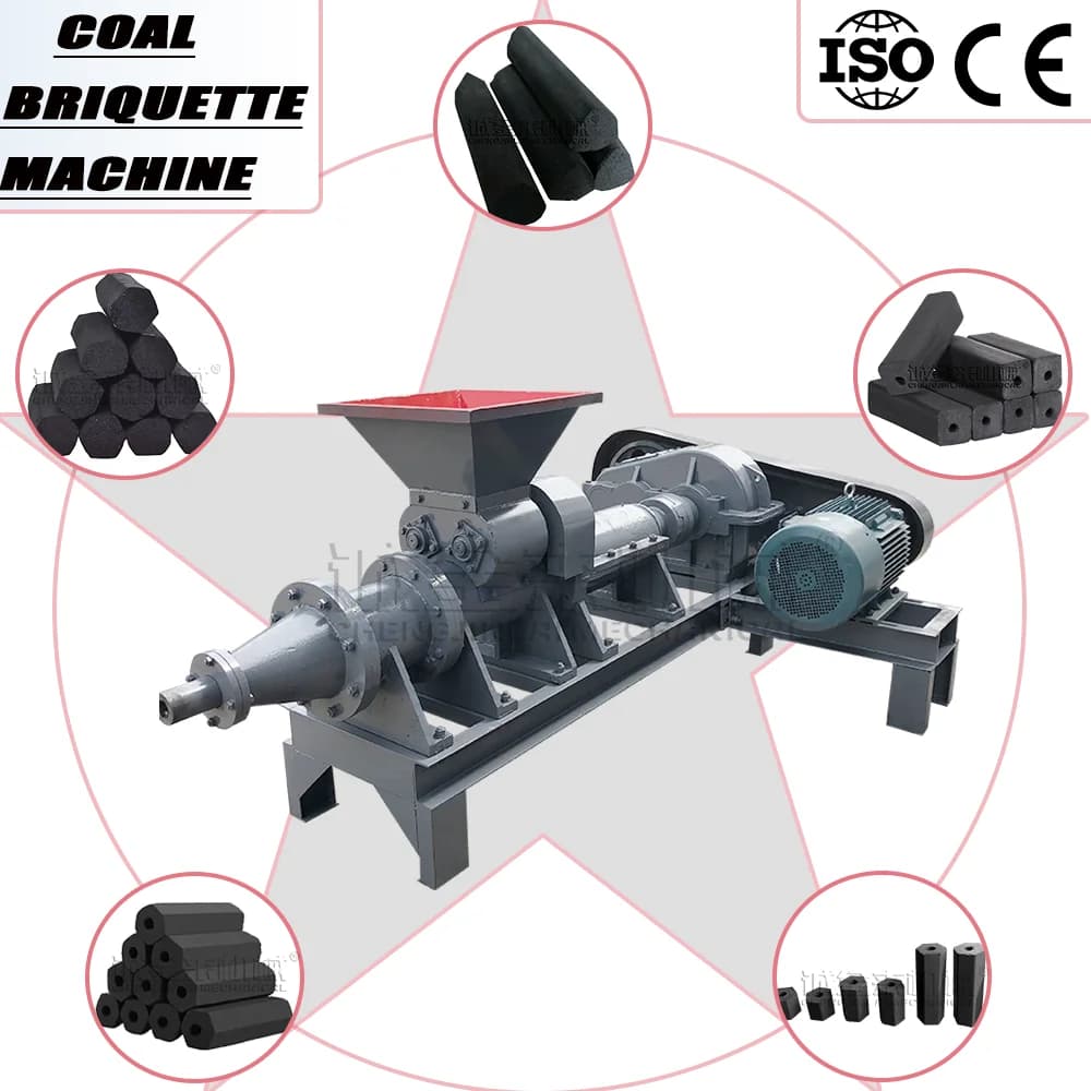 High-Efficiency Coal Briquette Machine1T/h Output Processes Coal Carbon Powder Into Square Round Charcoal Sticks for Shisha BBQ