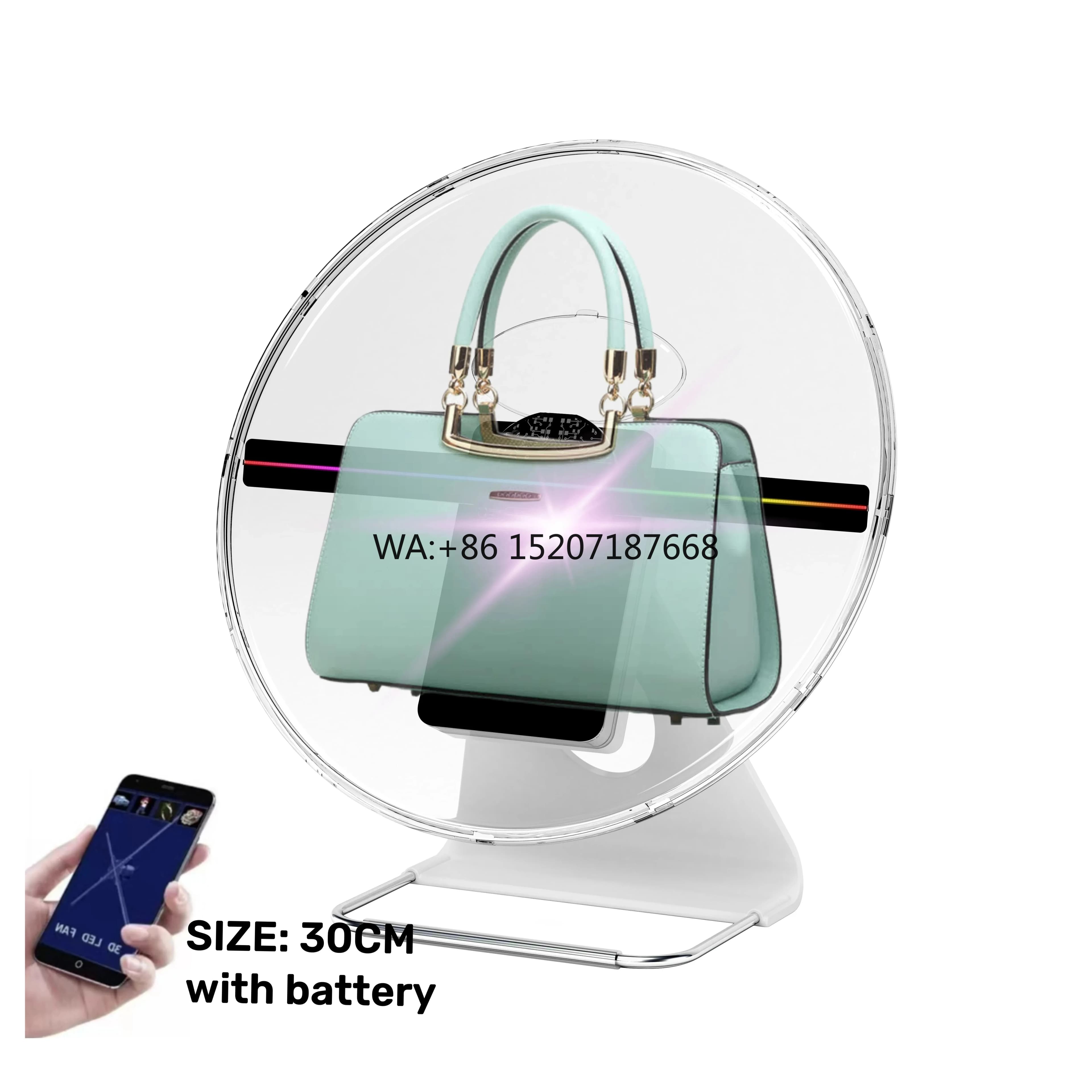 NUOVA vendita calda 30 cm display olografico 3d proiettore HD ologramma attrezzatura pubblicitaria macchina ventola ologramma 3D con giftable
