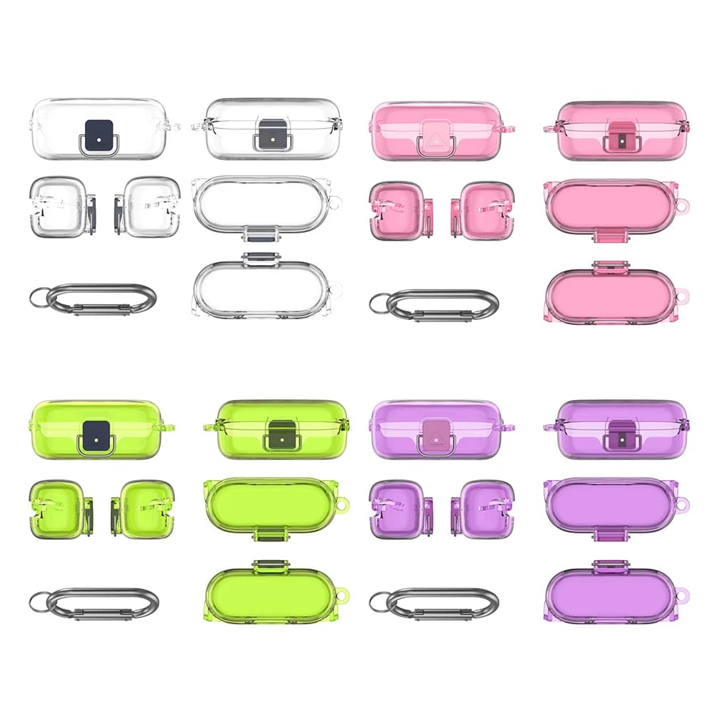 Transparent TPU case for Sony WF-C510, shockproof protective cover for wireless earphones, protective case for refill box with snap hook