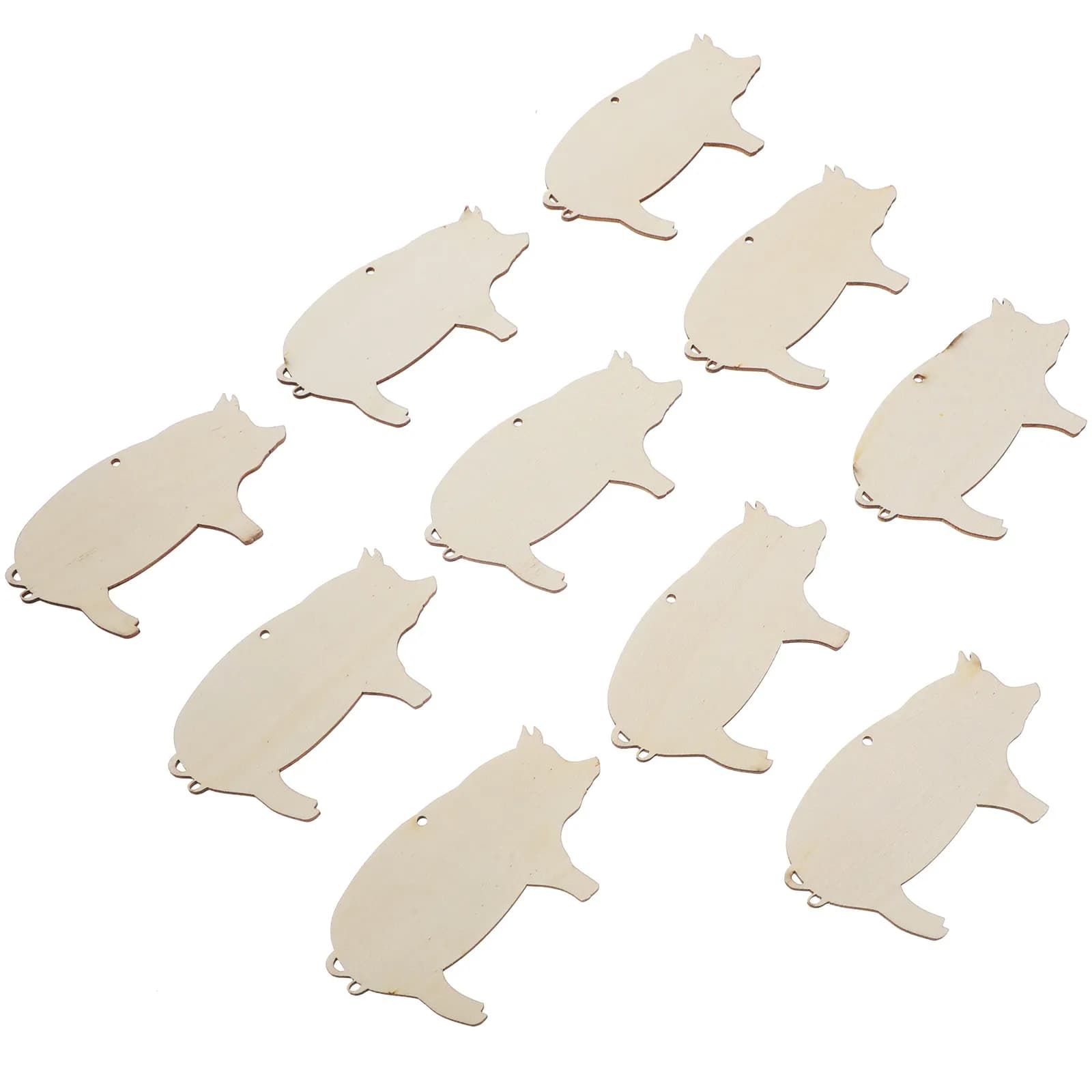 10 Pezzi Etichette in Legno a Forma di Maiale, Grezze e Non Finite, in Compensato, per Decorazioni Fai-da-te, Bomboniere, Numeri da Tavolo, Targhette di Compleanno, Regali in Legno