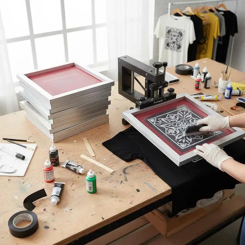 Silk Screen Frame 18x20inch For T-shirt DIY Printing Fabric Patterns Home Studio, 160 Mesh Count High Tension Nylon Mesh Sealing Tape Included 6 Pieces Aluminum Frames Set