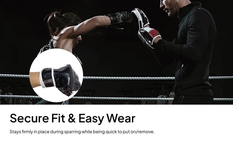 Guanti da boxe mezze dita da 2 pezzi, comodi e facili da indossare, guanti da sacco da boxe per Sanda Sparring Muay Thai Karate Fitness