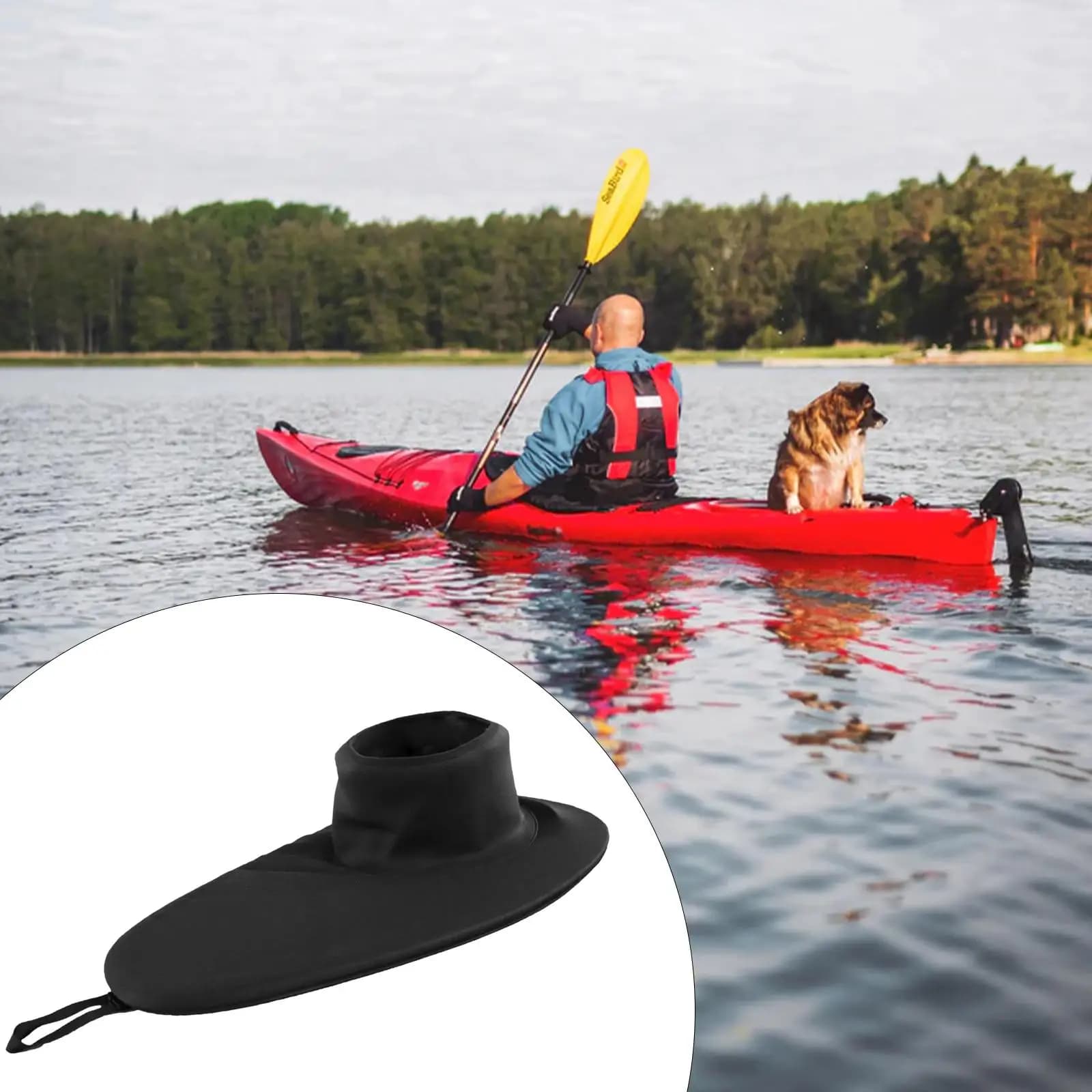 Gonna spray impermeabile per kayak Copertura per portello Attrezzatura per canottaggio per canottaggio Nera