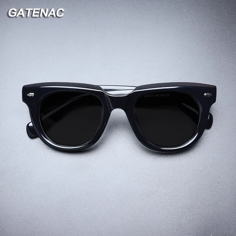 Vintage Acetate Polarized Sunglasses Men Thicken Handmade Retro Designer UV400 Sunglasses Women Quality Luxury Brand Eyewear