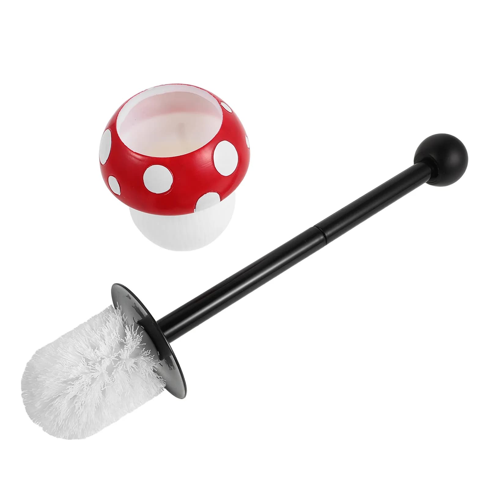 Mushroom Toilet Brush Long Handle Decorative Bathroom Cleaner Base Standing Toilet Bowl Brush Set Household Bathroom Cleaning