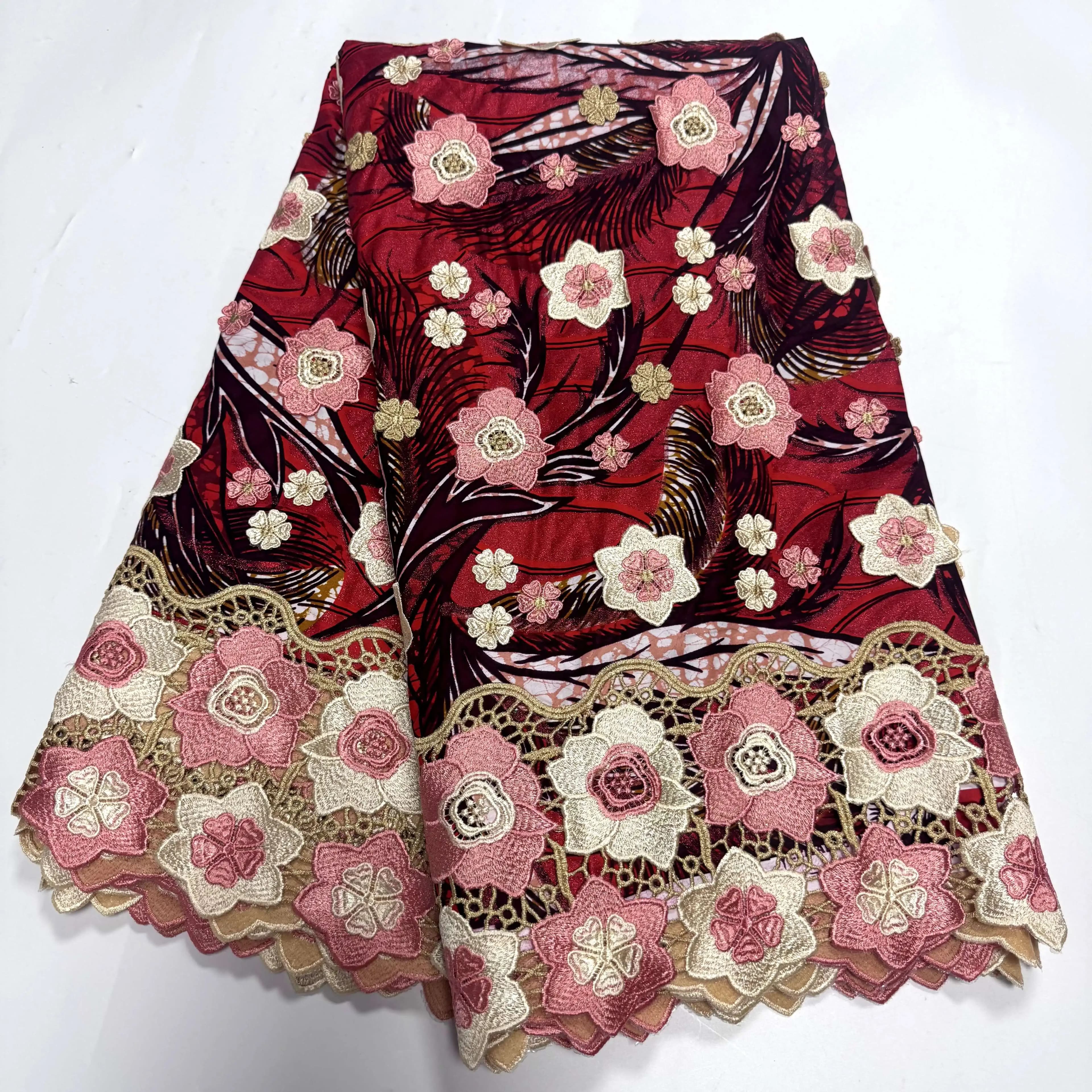 Nigeriano elegante 100% cotone morbido Pagne garantito vero tessuto africano in vera cera materiali in cera lucida 6Yards/pz per abito fai da te