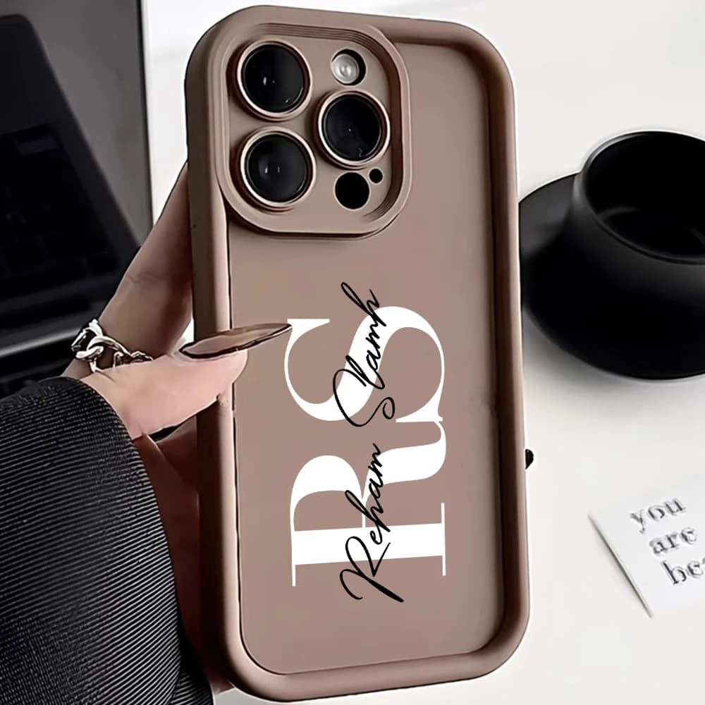 FAI DA TE Custome Nome Lettere Caso Per iPhone 17 Air 16e 16 Pro Max 15 14 13 12 11 7 8 Plus X XR XS Max Fonda Copertura In Silicone Liquido