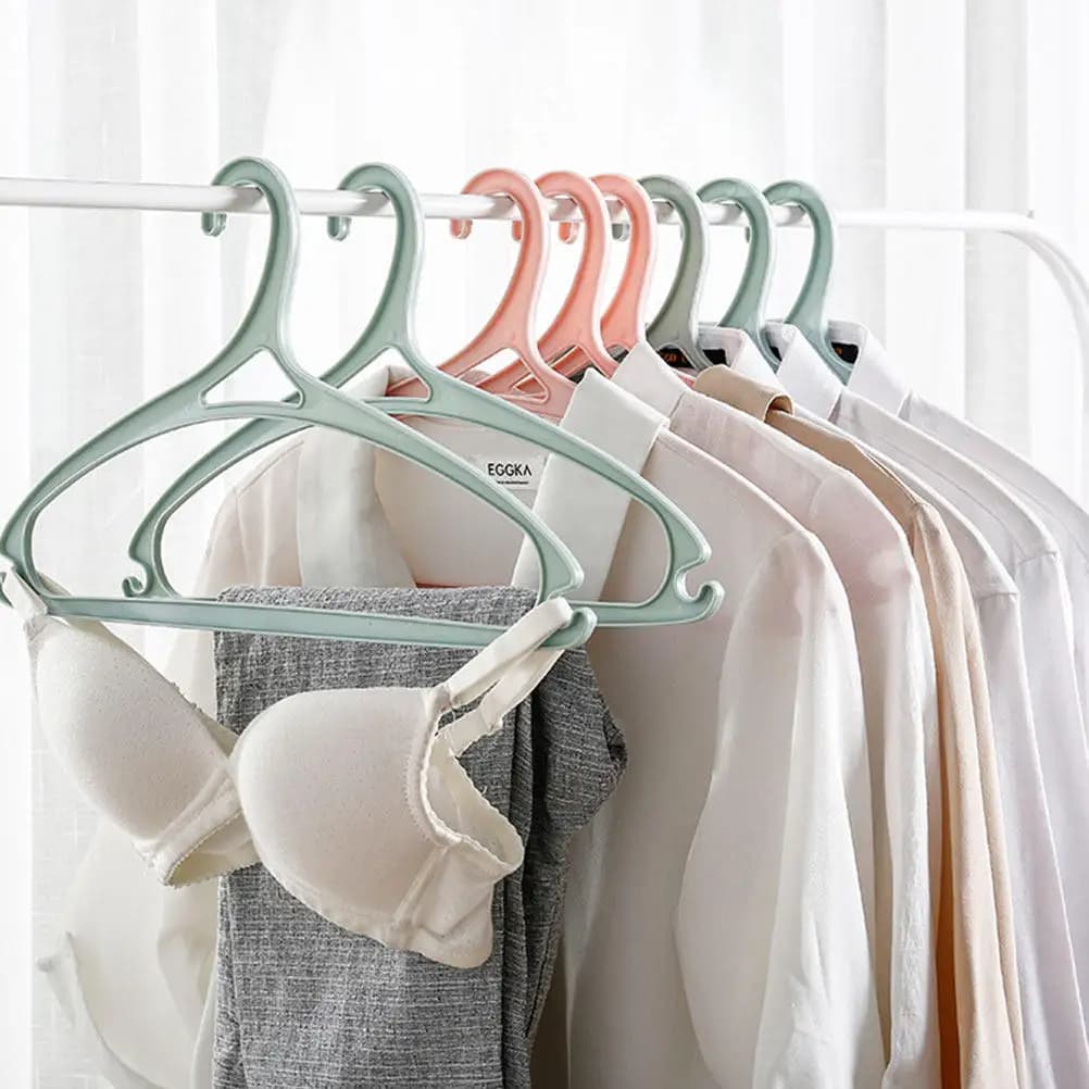 10Pcs Non-Slip Clothing Hanger High Load Capacity Plastic Clothes Storage Hanger for Wardrobe Laundry Drying Home Clothes