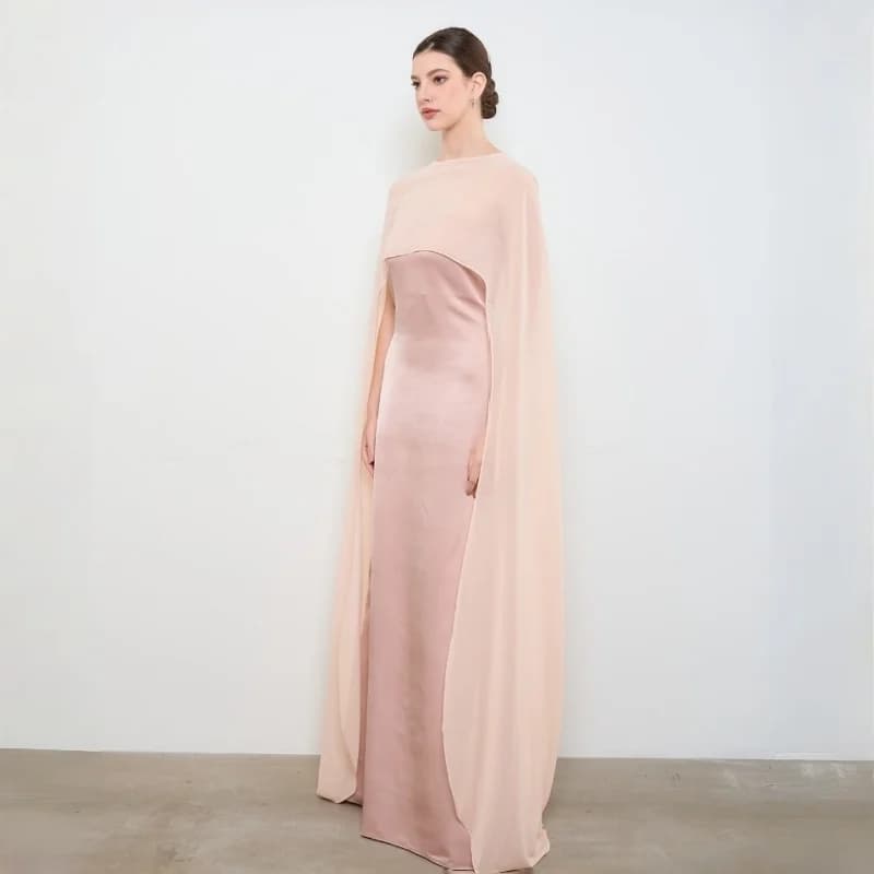 Capelet in chiffon da donna, velo in rete trasparente, mantello da sposa, scialle avvolgente, copricostume asimmetrico a vita alta-bassa, poncho fluido per matrimoni e feste, abito da festa