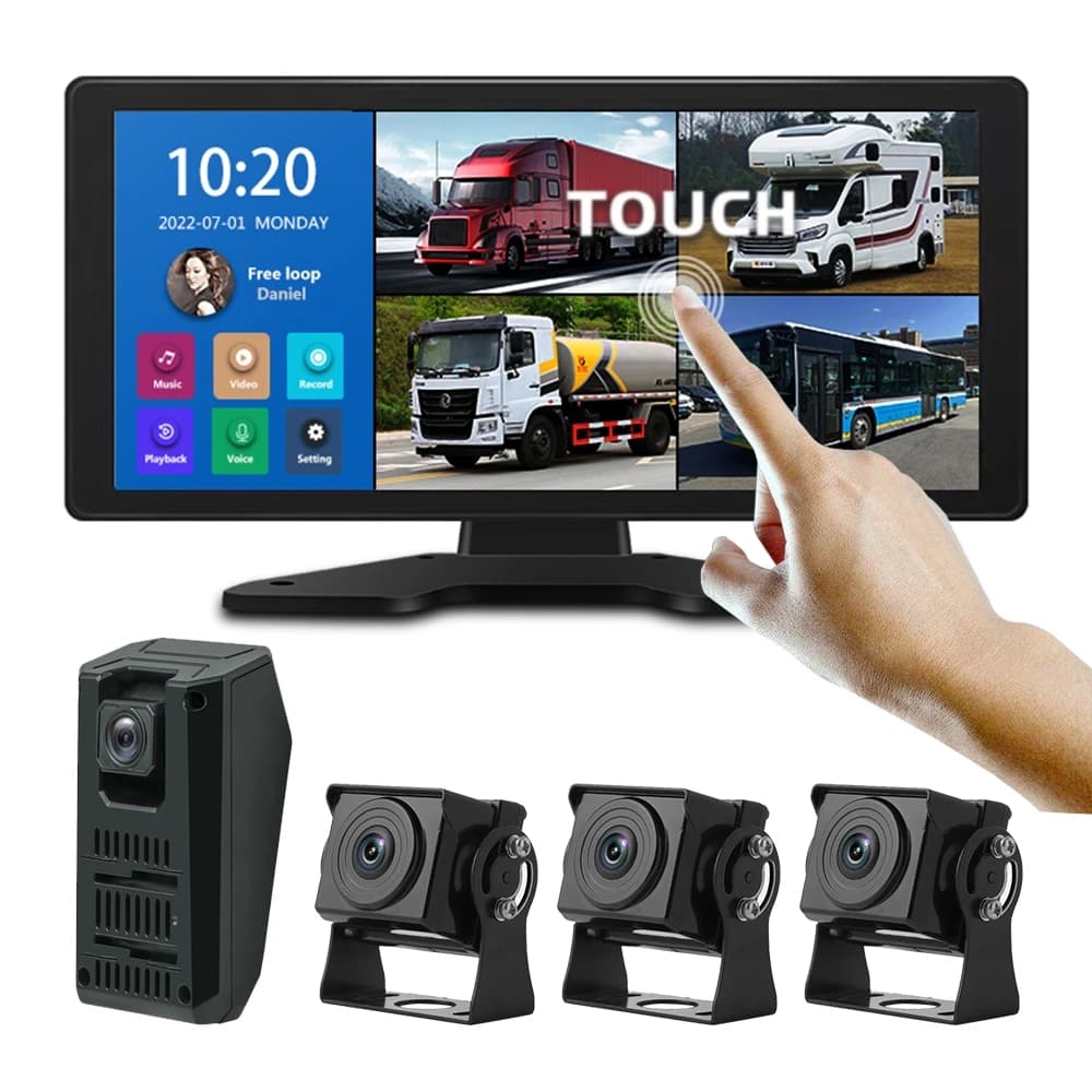 10\" 10.36inch 4K Touch Screen Dash Cam 360 BSD Truck Car AI Alarm Monitor Video Recorder with 32g-128g Driving Recorder