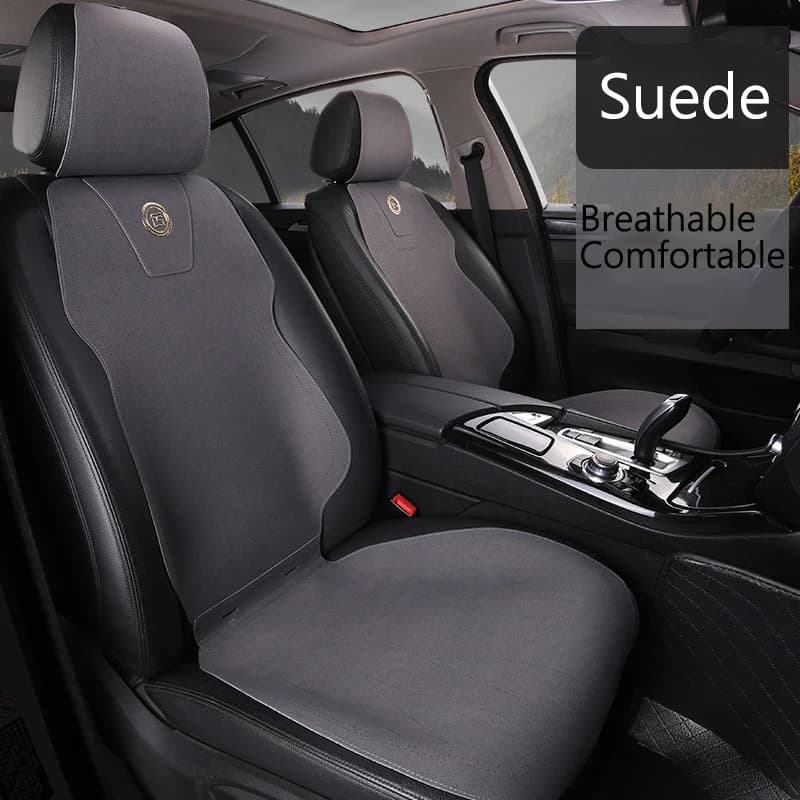 2 pezzi cuscino per seggiolino auto in pelle scamosciata ventilazione confortevole traspirante durevole coprisedile anteriore per auto universale integrato per quattro stagioni