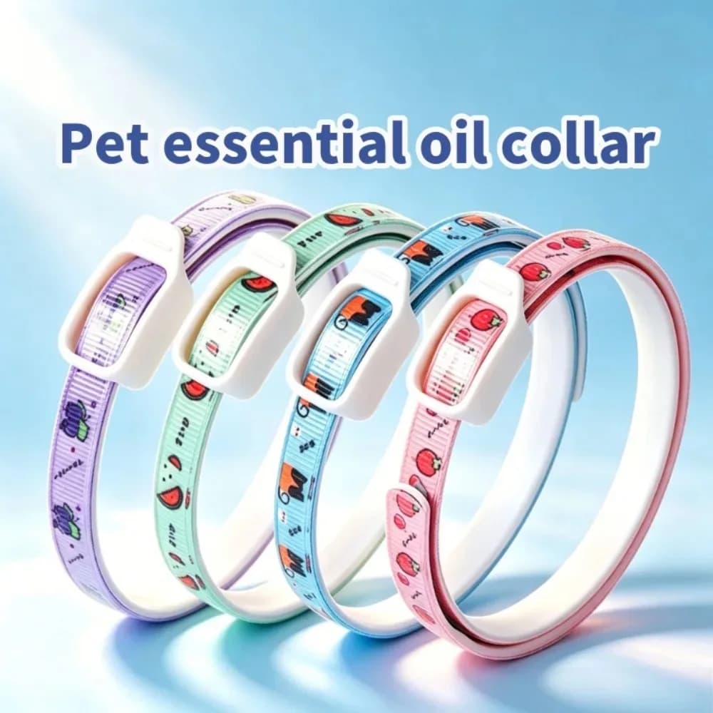 Pet Collar Washable Essential Oil Mosquito Repellent for Cats Dogs Adjustable Flea Tick Prevention Band