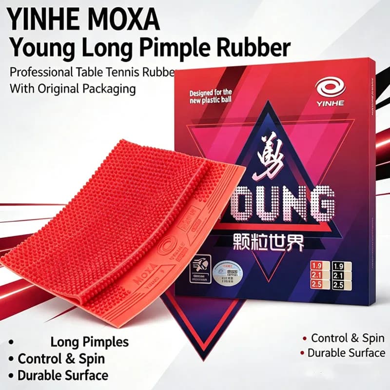 Original YINHE YOUNG Long Pips‑Out Table Tennis Rubber OX Single Rubber Defensive Ping Pong Rubber for New Plastic Ball