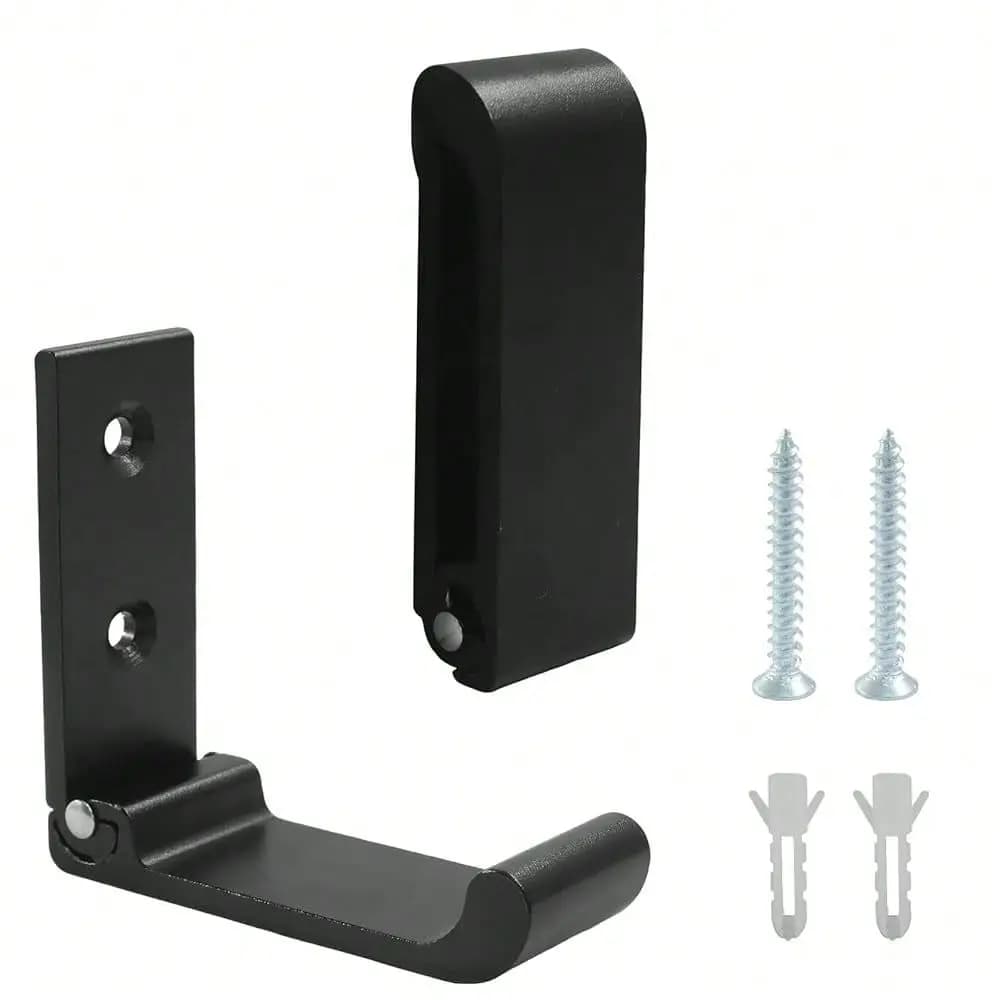 Ganci da parete, confezione da 2 ganci pieghevoli resistenti per bagno, ingresso, salvaspazio, ganci da parete neri opachi per asciugamani
