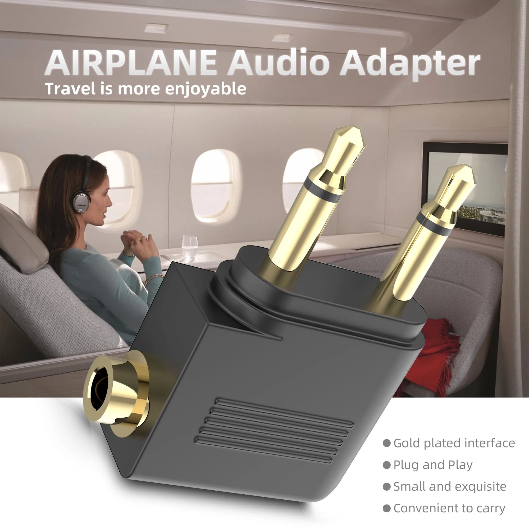 2/4/8 pezzi da 3,5 mm mono doppia spina maschio a jack femmina stereo adattatore audio per compagnia aerea aereo da viaggio cuffie auricolari