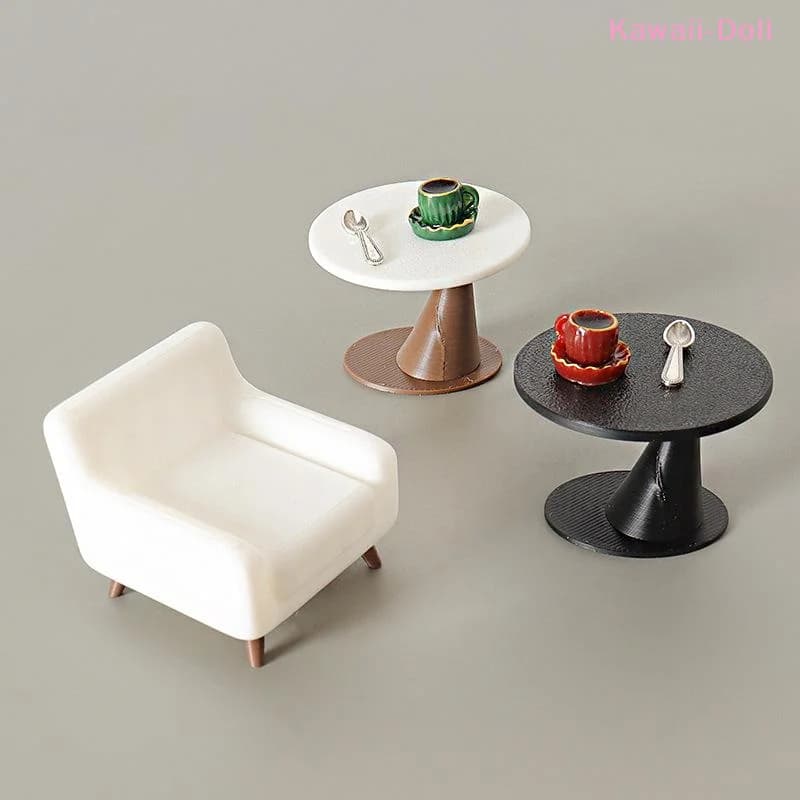 [DO] 3/4 Pezzi Miniatura per Casa delle Bambole, Tavolo, Divano, Mini Modello di Bicchiere, Scena Decorativa Fai da Te, Accessori Ornamentali per Tazza da Caffè Fatti a Mano[DO]