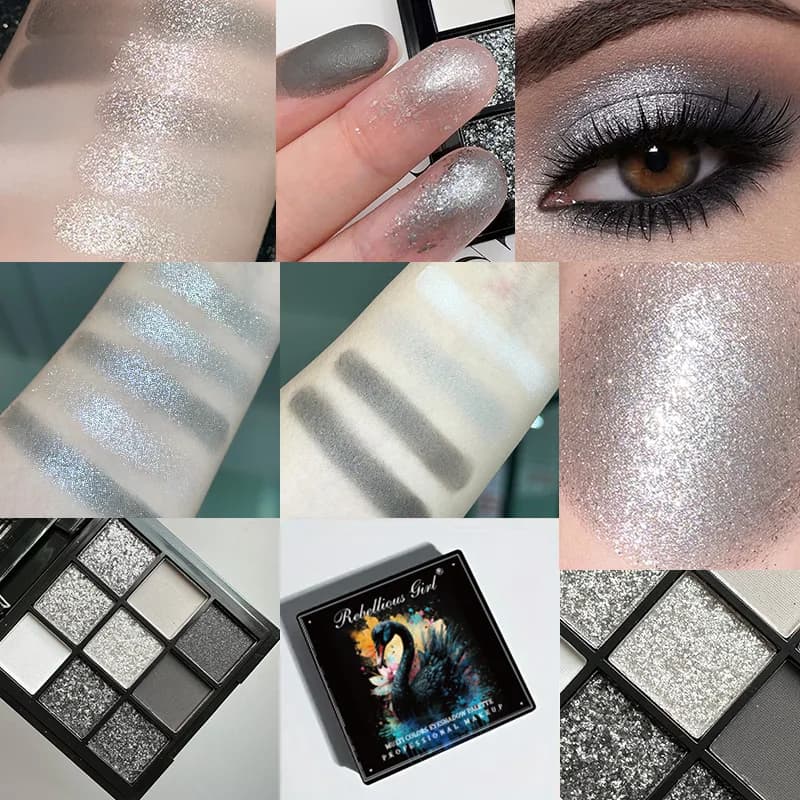 9 Color Black Shades Matte Shimmer Grey Dark Smoke Professional Makeup Pigment Long Life 9 Color Maquillage