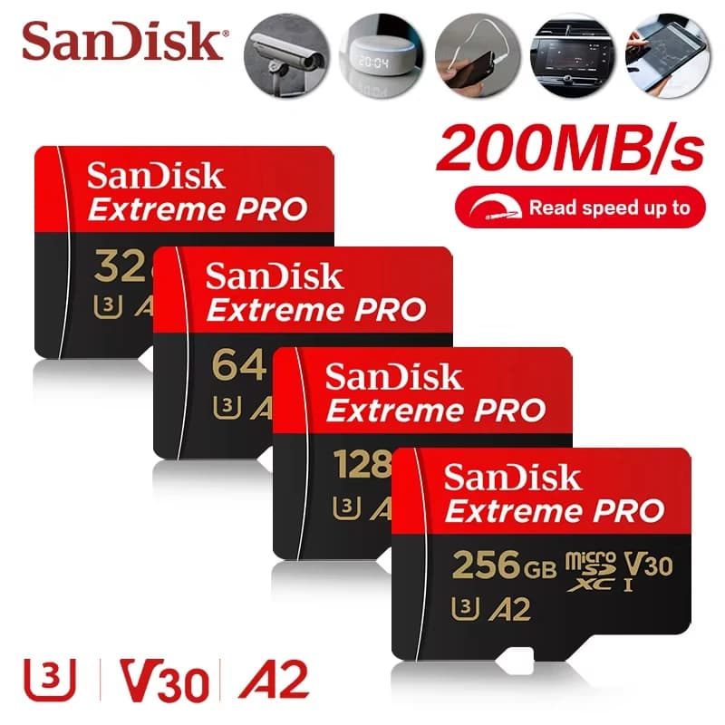 Nuova Scheda di Memoria Originale Sandisk EXtreme Pro Classe 10 512GB 64GB UHS-I Flash Micro SD Card C10 Ultra A2 HC/SDXC Dropshipping