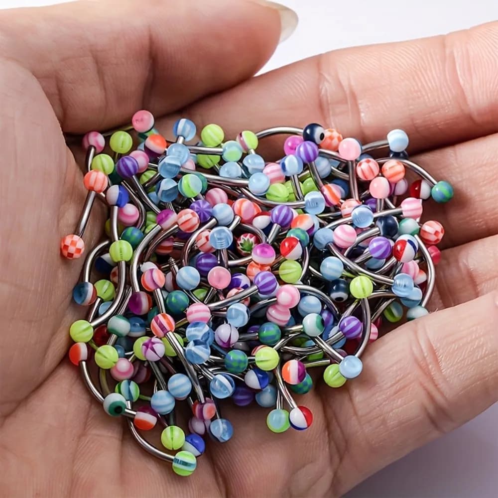 10pcs / 20pcs colorato acrilico sopracciglia anello stud orecchini anelli a forma di banana curvi barbells per orecchio cartilagine piercing