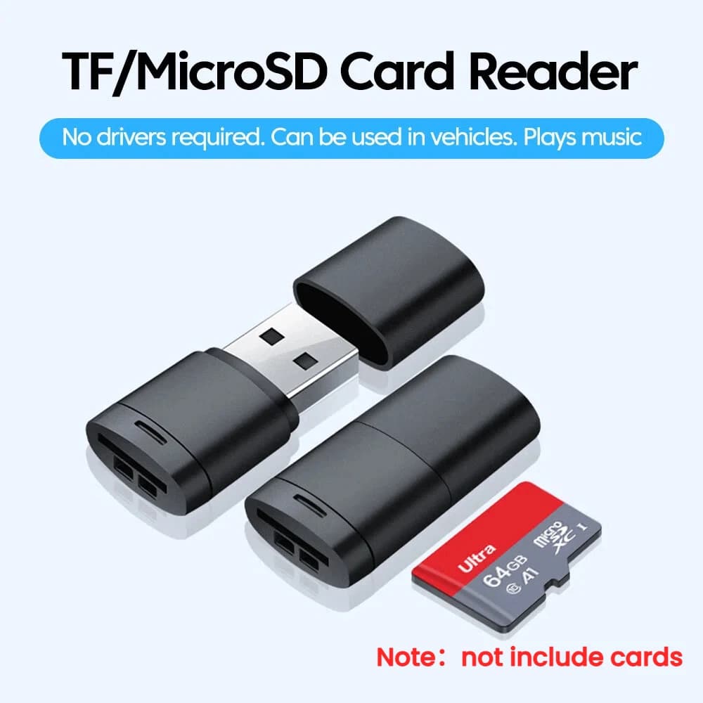 Lettore di Schede Mini TF USB 2.0 Esterno Nero Compatibile con Memory Stick USB 2.0 per Fotocamera e Computer