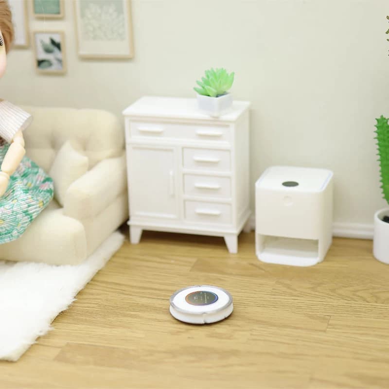 Aspirapolvere Robotico Simulato in Miniatura, Modello 1/12 per Casa delle Bambole, Decorazione per Scene Interne, Forniture per Artigianato Fatto a Mano