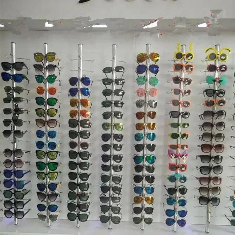 10pcs Aluminium Lockable Sunglasses Eyeglasses Display Rod 1M For 12 Frames (Glasses not included, only rod)