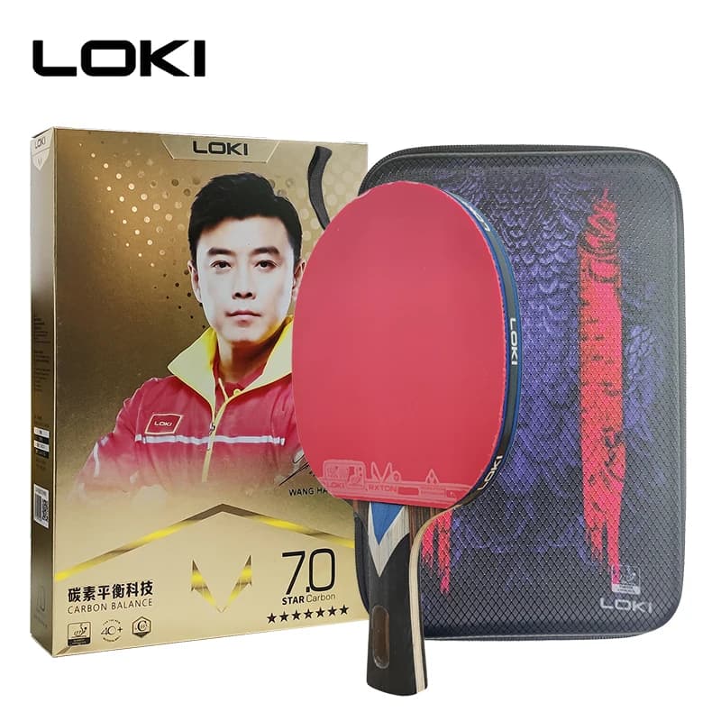 Racchetta da Ping Pong Professionale Loki 7 Star con Certificazione ITTF e Gomma Adesiva