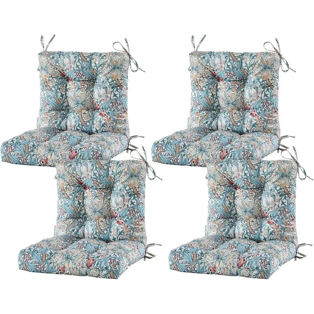 Seat/Back Outdoor Chair Cushion,Set o 4 Patio Chair Cushion with Tie,Tuted Replacement or Patio urniture,40x20x4 Inches,4 Count,