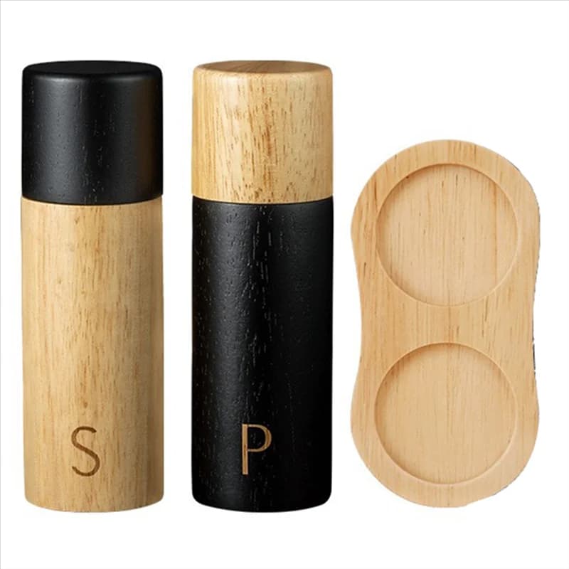 Set di macinapepe e sale in legno A95I-Oak con scatola Macinaspezie multifunzione Macina sale e pepe ricaricabile
