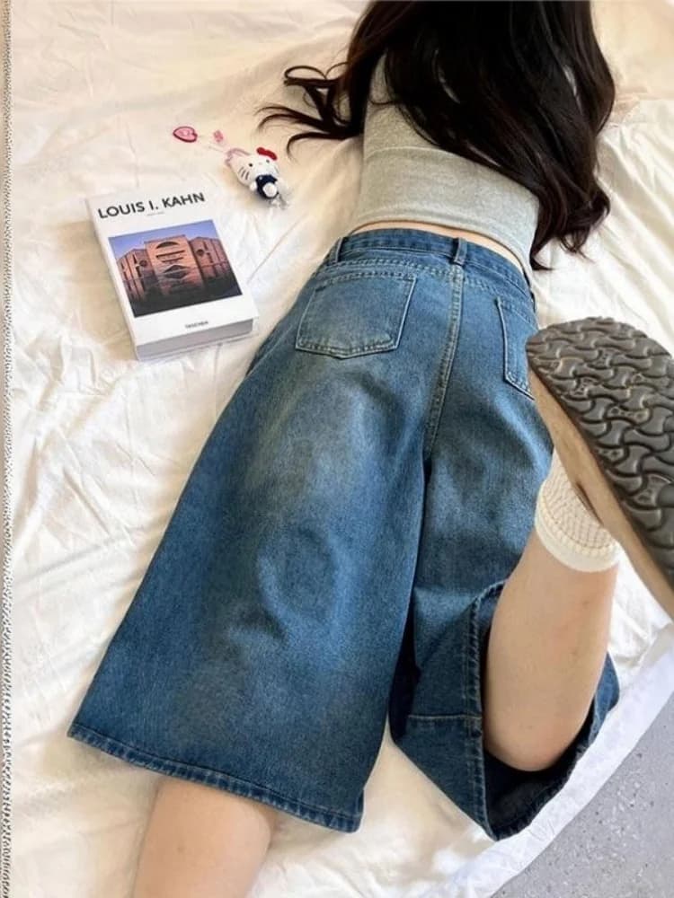 High Waist Wide Leg Denim Jeans Women's Summer New Style Pear Shape plus Size Loose Slimming High Waist Straight Leg Pants