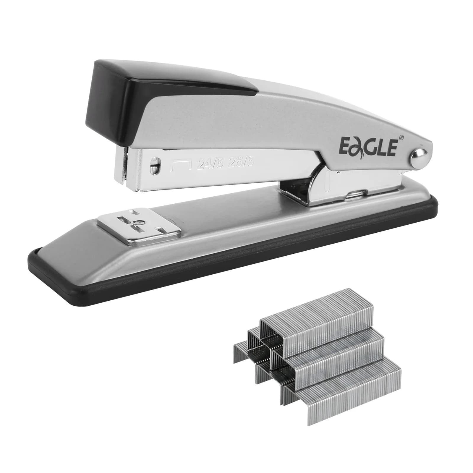 Cucitrice Metallica EAGLE con Capacità di 20 Fogli, Include 1000 Graffette per Rilegatura Temporanea/Permanente, Anti-Inceppamento con Base Antiscivolo