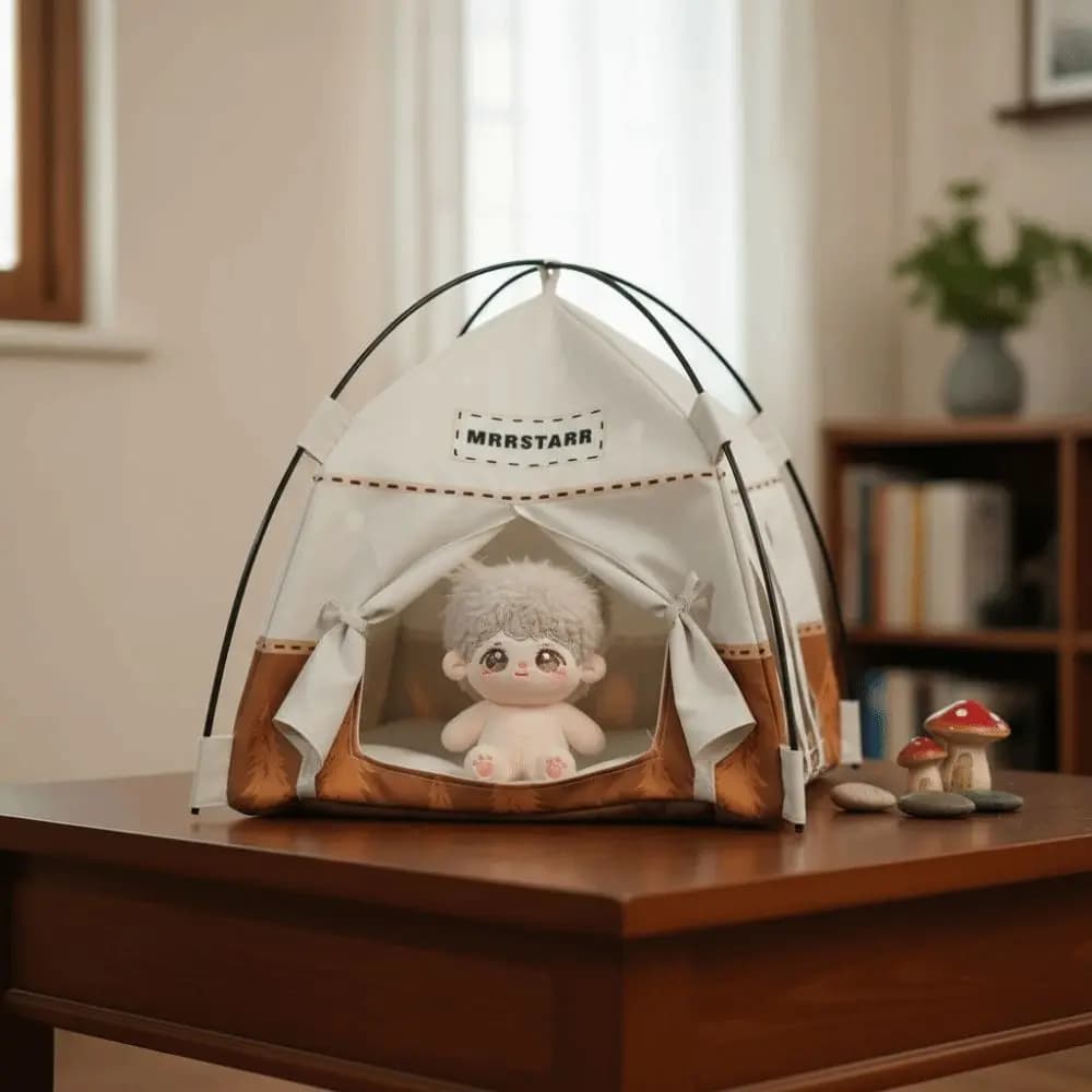 Tenda da campeggio in scala 1:12 Decorazione modello Tessuto Oxford simulato Tenda da esterno Ornamento Bambola in miniatura Piccola tenda Casa delle bambole