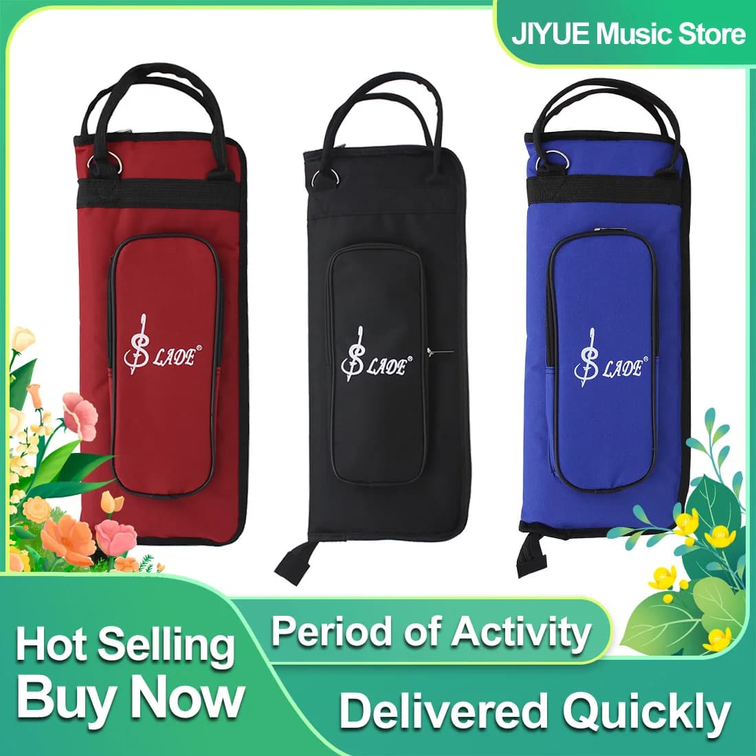 LADE DrumSticks Bag Oxford Cloth Thicken Cotton Waterproof Handbag With Inside Large Capacity Knapsack Percussion Accessories