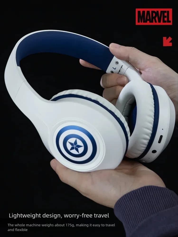 Marvel NUOVE cuffie Bluetooth over-ear HiFi stereo pieghevoli leggere bassi profondi per PC cellulare da ufficio domestico