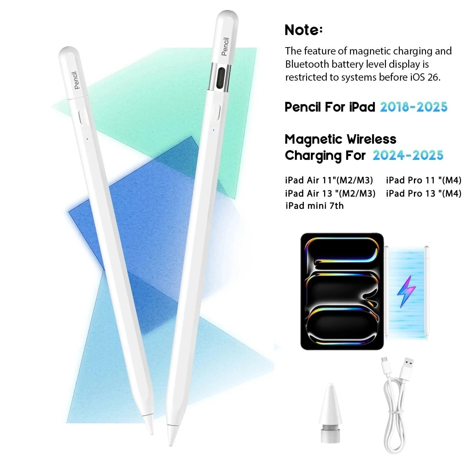Penna Touch per Apple Pencil Pro per iPad 11 13 M2 M3 M4 Mini 7a generazione 2018-2025, Stilo per Tablet, Penna per Schermo