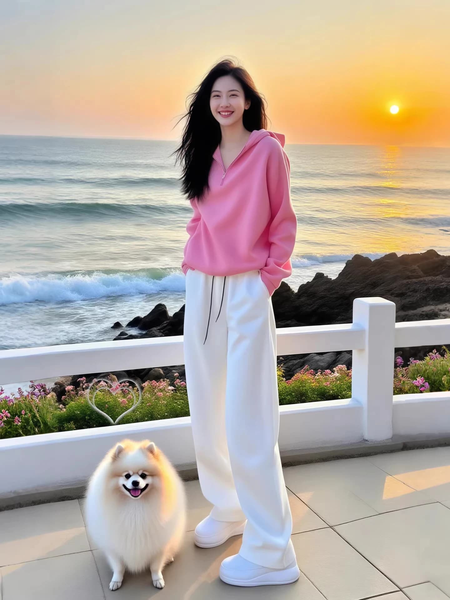 Ladies Casual Sportswear Hoodie Set Spring Autumn Wide Leg Pants Two Piece Set Drawstring High Waist Warm mid Thickness