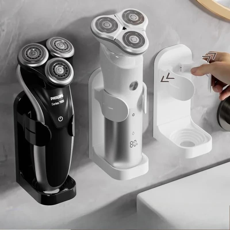 Supporto per rasoio, porta spazzolino elettrico, porta rasoi da bagno, porta attrezzi di bellezza, gancio autoadesivo, portaoggetti da appendere