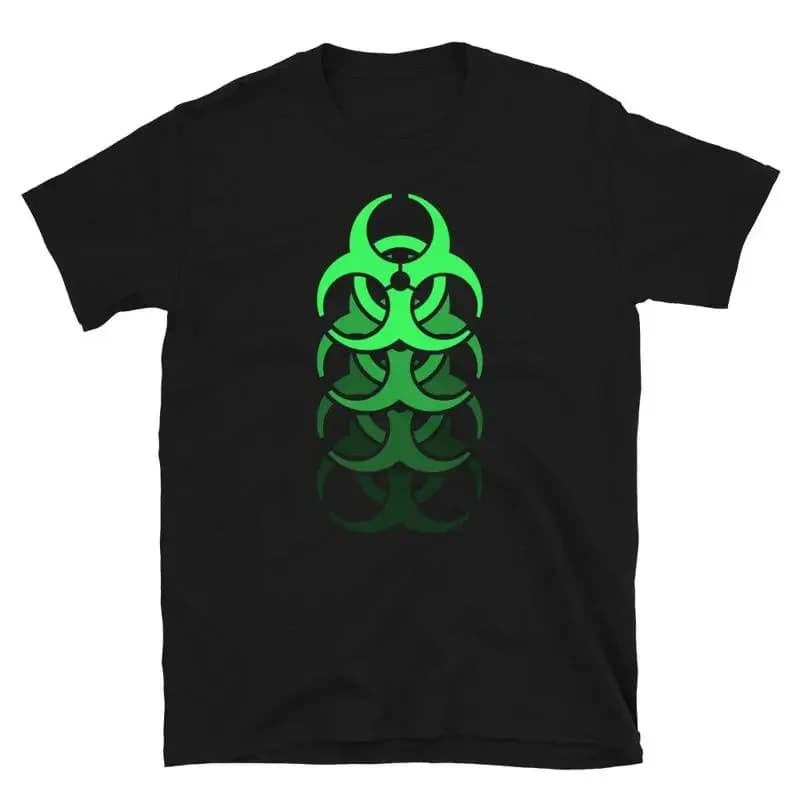 Cybergoth T Shirt Biohazard Cyber Goth Green Bio Hazard