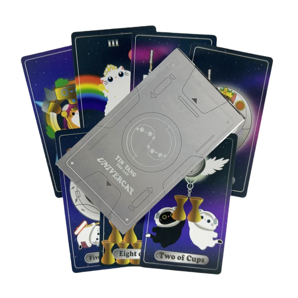 Yin Yang The Cat Univer Cat Tarocchi Carte A 83 Mazzo Oracle Visioni inglesi Divinazione Edizione Borad Giocare a giochi