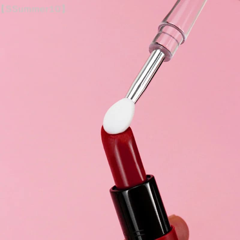 【SSummer10】Pennello applicatore per ombretto e labbra in morbido silicone - Strumento per il trucco delle labbra con manico in cristallo, cosmetico per la bellezza【SS】