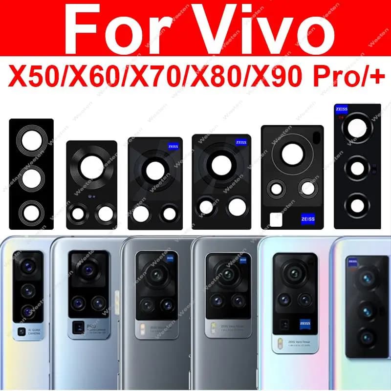 Back Rear Camera Glass Lens For VIVO X50 X60 X70 X80 X90 Pro+ Pro Plus Replacement Repair Parts
